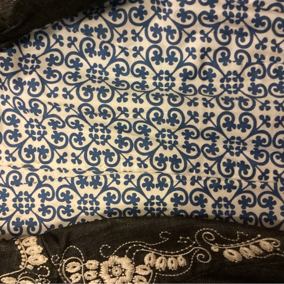 Tommy Bahama Long Denim Jacket Floral Heavy Embroidered Women's XS 2 - Picture 9 of 14